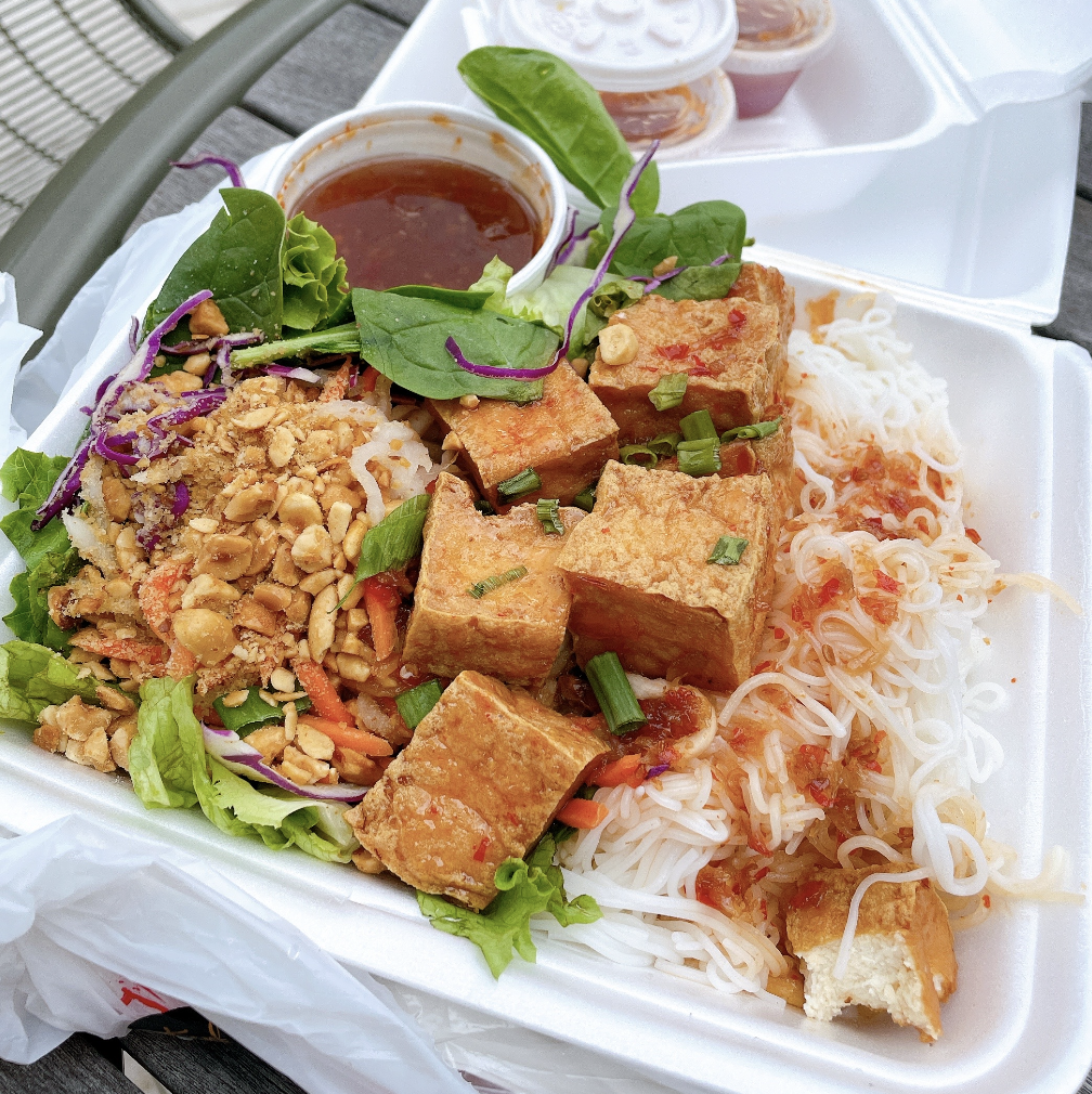 the sweet chili tofu vermicelli salad bowl from ba chi in new orleans